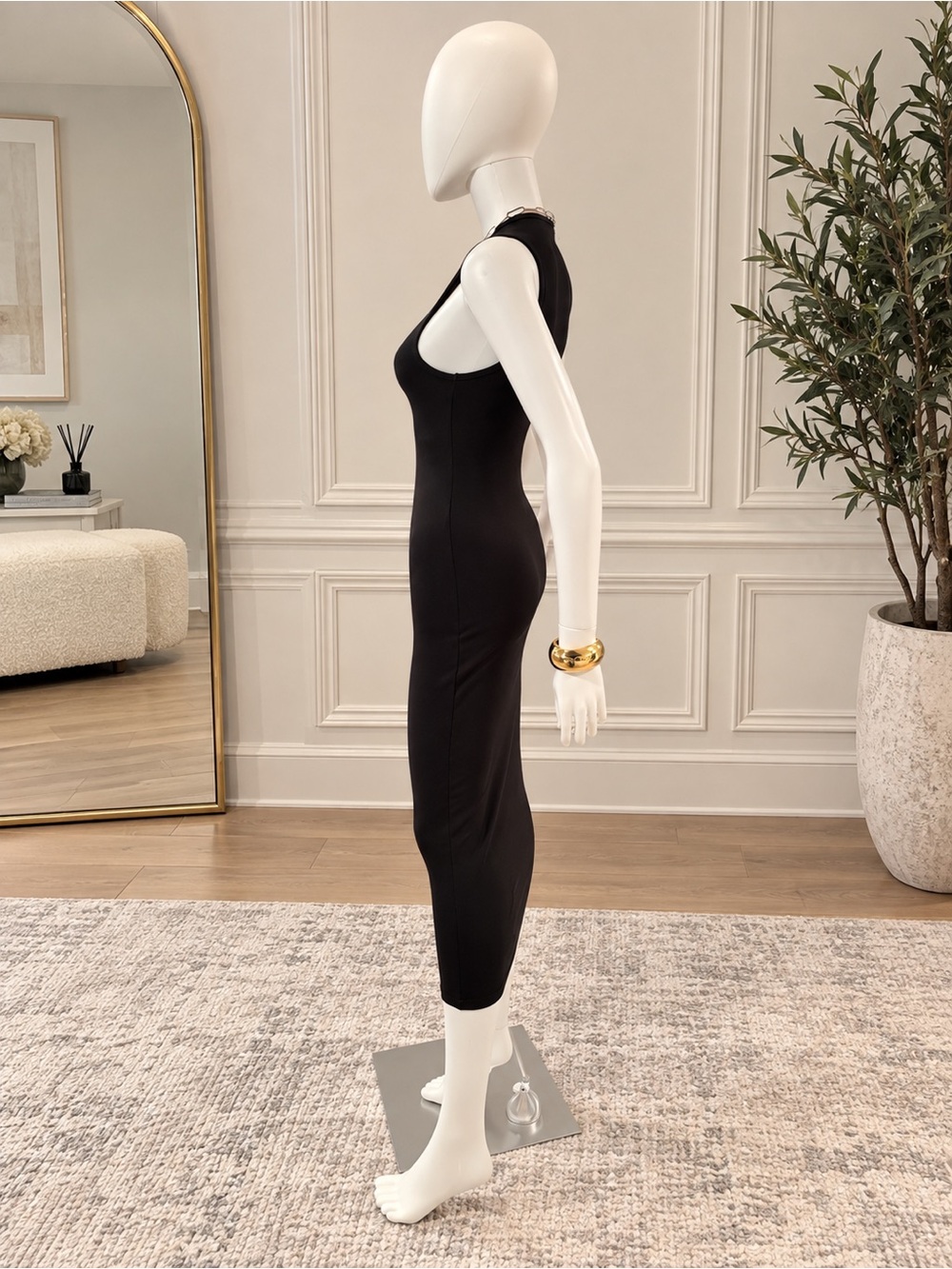 bebe Ribbed Maxi Dress NWOT - Picture 3 of 8